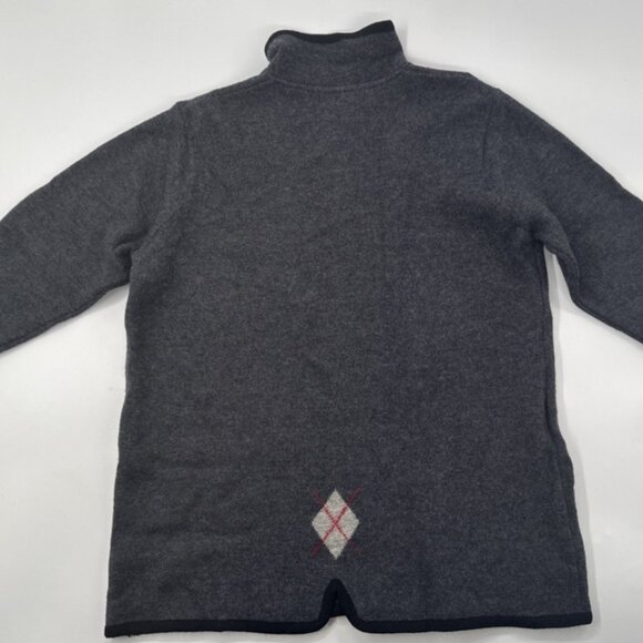 Herman Geist Cardigan 100% Wool Sweater Womens Plus 22W Argyle Gray Zip Collared - Picture 2 of 11